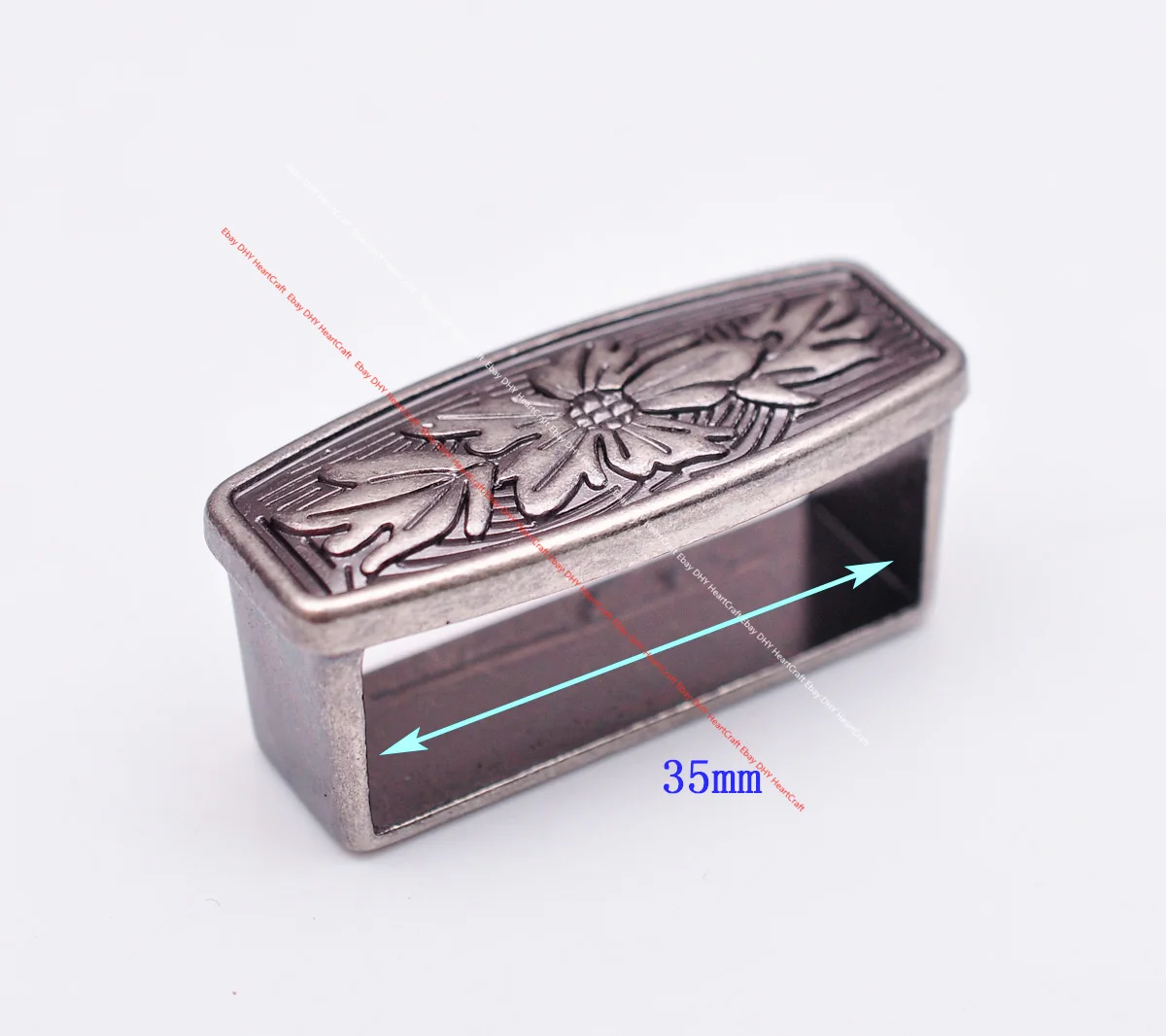 Huge Western Cowboy Cowgirl Rodeo 3PCS Set Silver Flower Embrossed DIY Leather Belt Buckle Replacement Fit 35mm Belt Strap