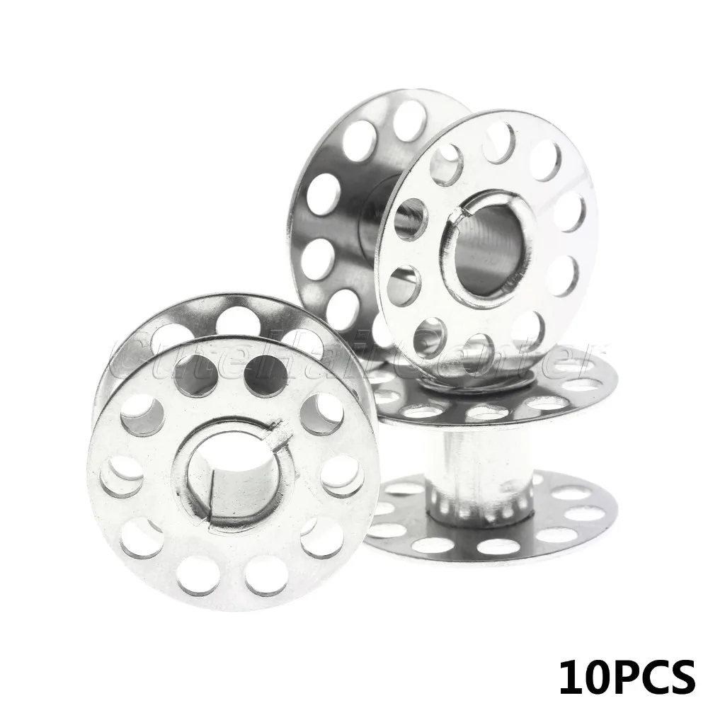 10Pcs/set Bobbins Spool Sewing Machine Craft Tool Stainless Steel Sewing Supplies Bobbins Spool for Brother Janome Singer 2x1cm