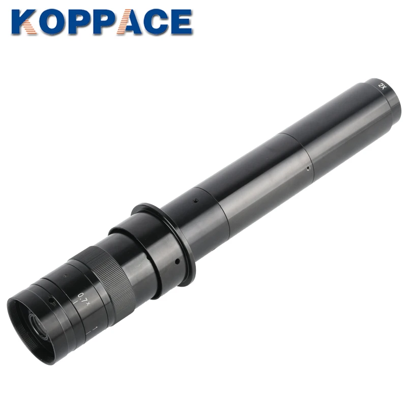 KOPPACE 128X-820X عدسة مجهر صناعية أحادية العين 2X العدسة 0.7X-4.5X التكبير الهدف 25 مللي متر C-Mount عدسة تكبير مستمرة