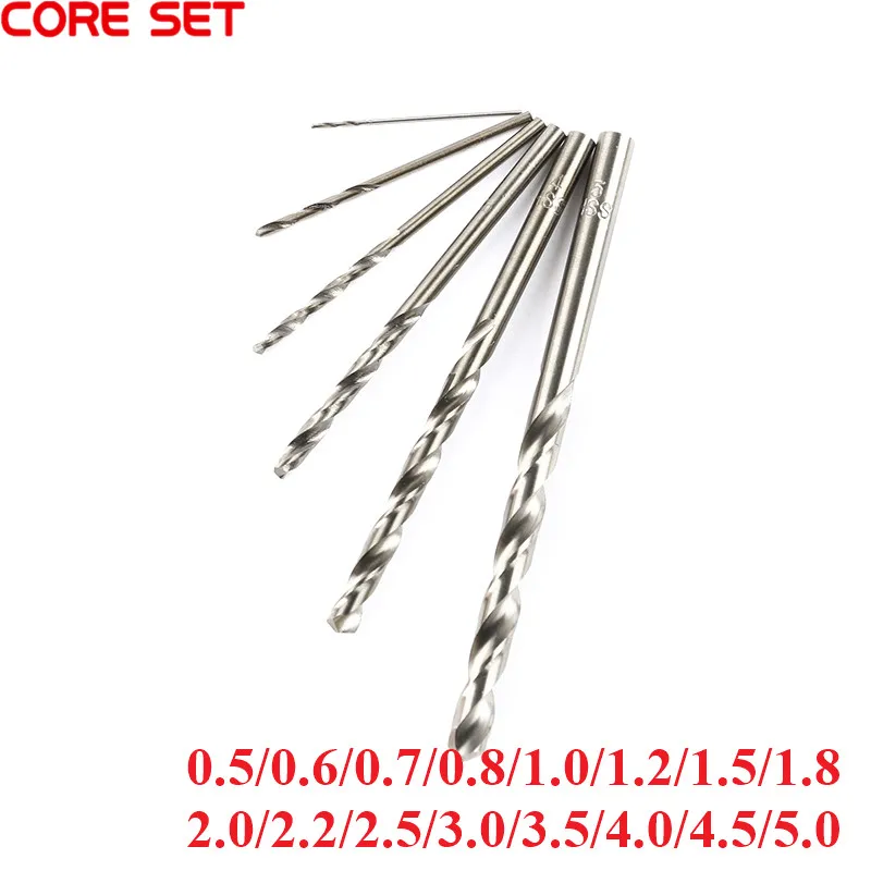 Brocas helicoidais de aço inoxidável cobalto, 5 peças 0.5mm-5mm ferramentas elétricas rotativas para contendo cobalto 0.8/1.0/1.2/1.5mm