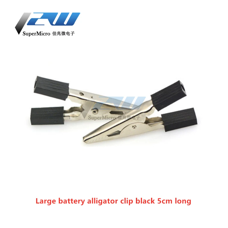 10pcs/lot Insulated Crocodile Clips Plastic Handle Cable Lead Testing Metal Alligator Clips Clamps 3/5mm Length