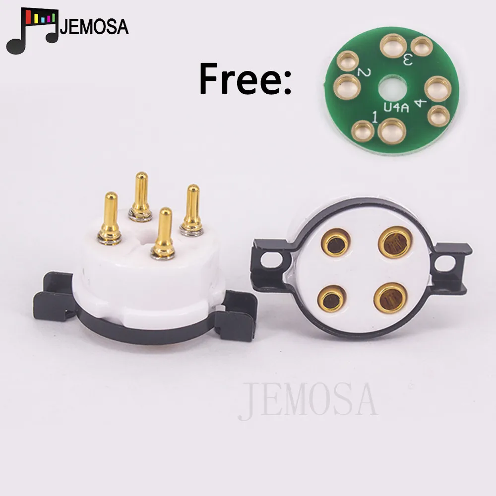 EIZZ Ceramic 4PIN Tube Socket Gold Plated For 2A3 300B 811 274A 572B 5Z3 5U4G 866 6B4G Vacuum Tube Amplifier Audio Vintage HIFI