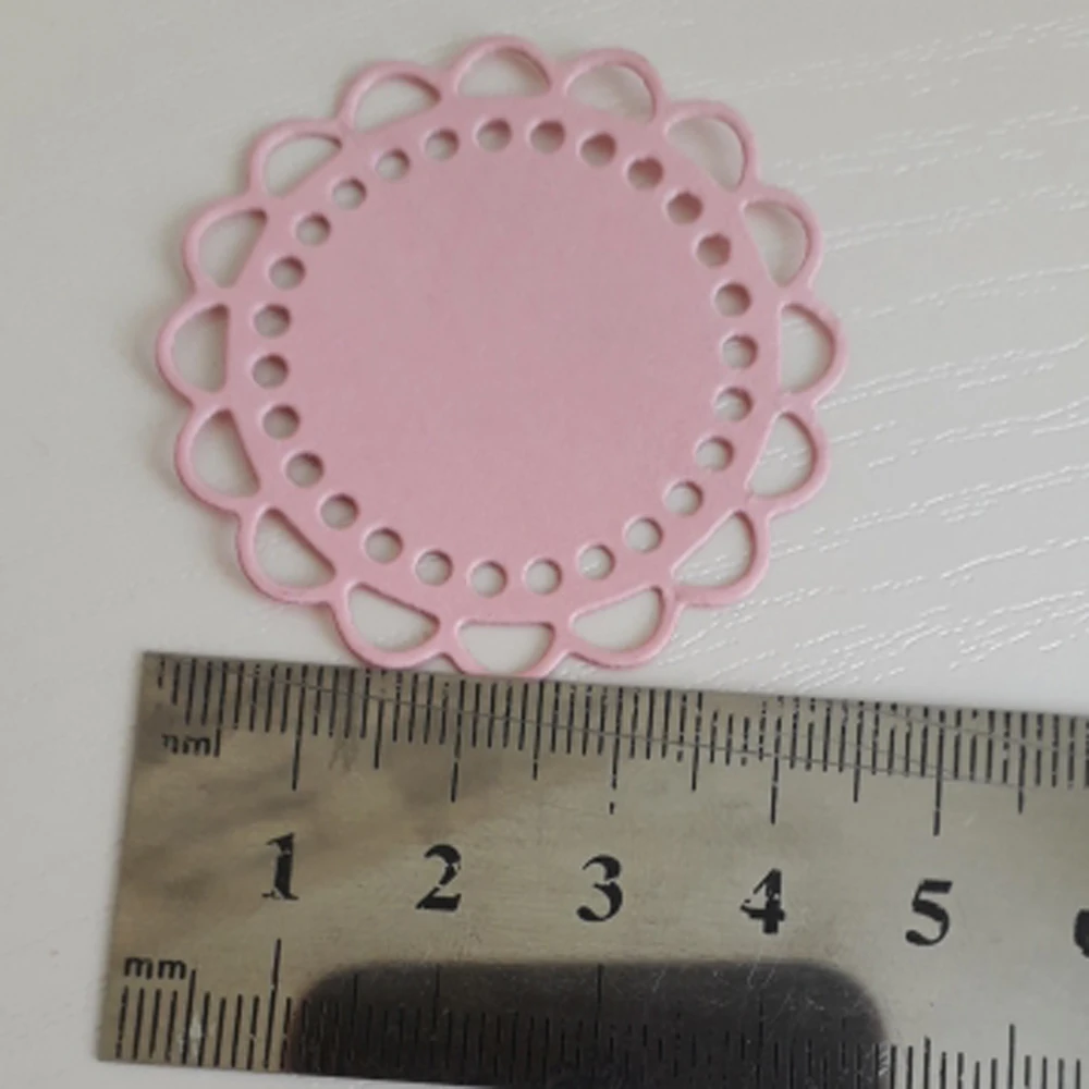 4 lace edge metal cutting Die mold circular frame for scrapbook photo album decoration carving handmade paper card