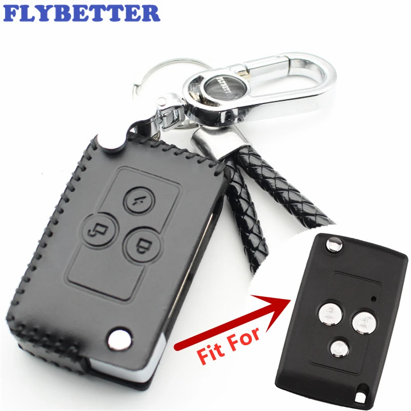 

Чехол FLYBETTER из натуральной кожи с 3 кнопками для Lada Priora/Niva/Granta/Samara/Xray/Sedan, Стайлинг автомобиля L187