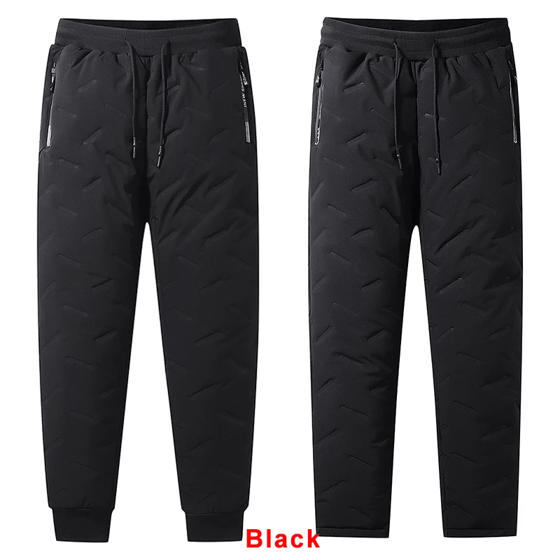Pantalon de survêtement en molleton épais pour homme, noir, gris, en duvet de coton, chaud, imperméable, thermique, 7xl, hiver