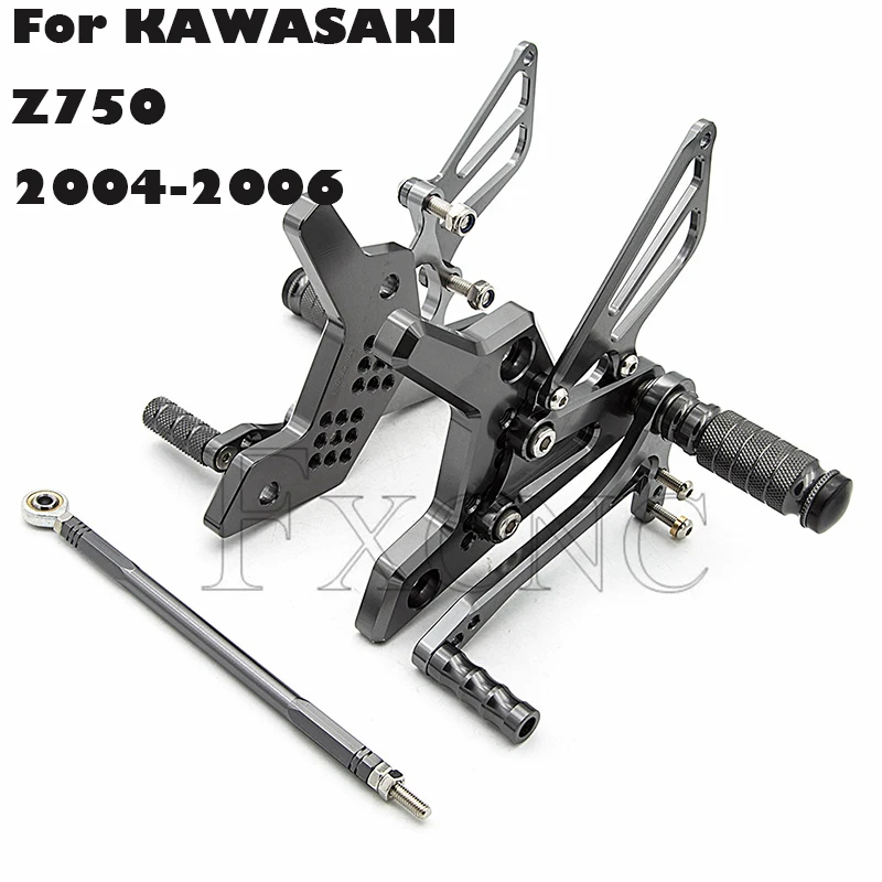 

For KAWASAKI Z750 2004-2006 Motorcycle Rearset Footrest Footpeg Adjustable Aluminum Rear Set High Quality Footrest Foot Peg