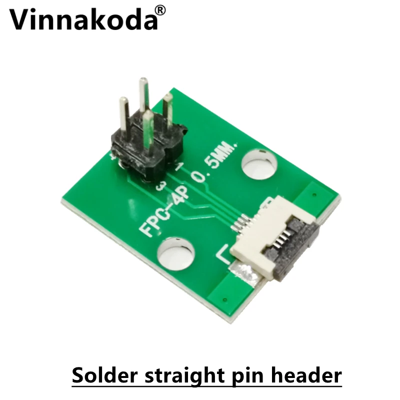 2PCS FFC/FPC adapter board 0.5MM-4P to 2.54MM welded 0.5MM-4P flip-top connector Welded straight and bent pin headers