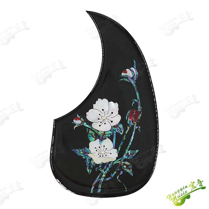 Color shell sealant protection board inlaid with true color shell rose lily guitar protection board accessories stick panel prot