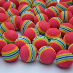 Hot Selling 42mm 50pcs EVA Foam Golf Balls Yellow/Red/Blue Rainbow Sponge Indoor Golf Practice Ball Training Aid