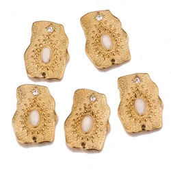 5pcs Gold Stainless Steel fine Western style Charm Pendants Connectors Diy Earrings Jewellery Making Supplies Wholesale