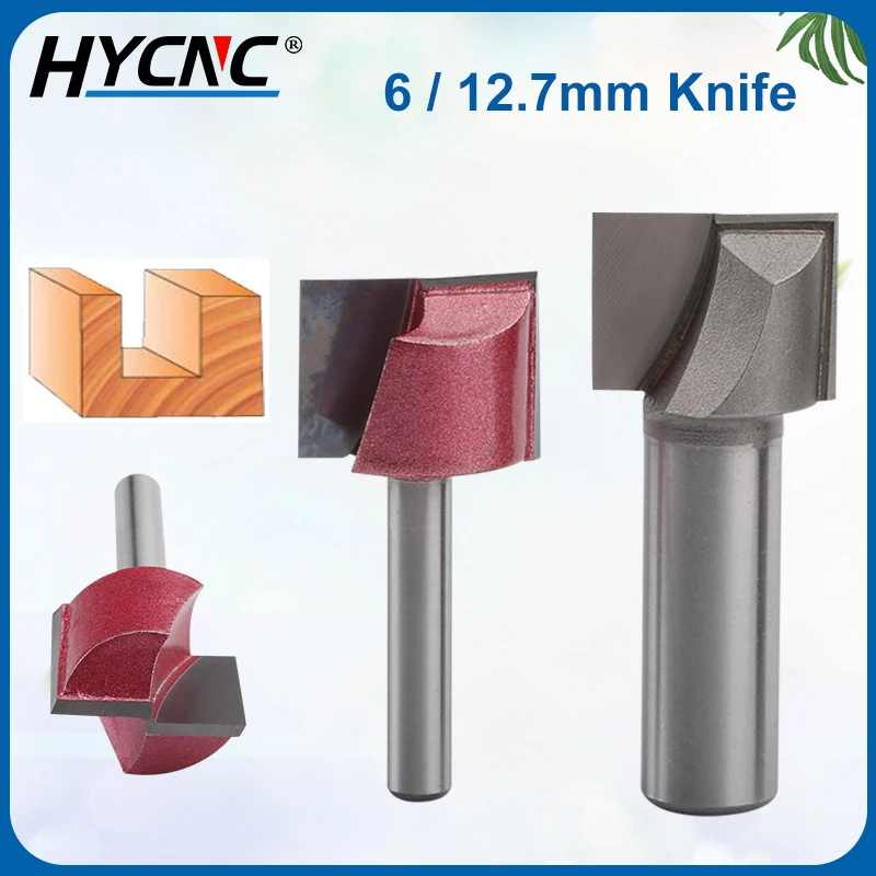 12.7mm Flat Bottom Knife Clean Bottom Engraving Groove Milling Cutter Bit Solid Carbide End Mill CNC Woodworking Tool