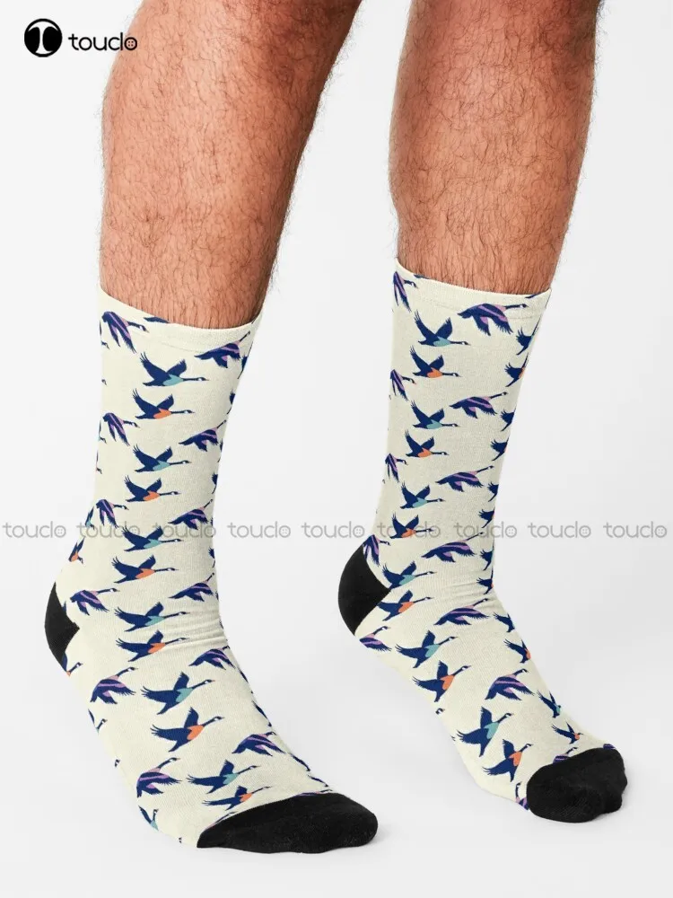 Canada Geese Socks Men'S Slipper Socks Personalized Custom Unisex Adult Teen Youth Socks 360° Digital Print Fashion New