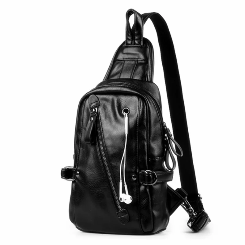 

GUMST Leather Crossbody Bags for Men Messenger Chest Bag 2020 New Fashion Casual Bag Waterproof PU Men Bags