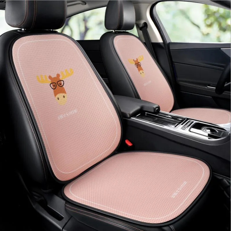 

New Hot Sale Summer Four Seasons Universal Cartoon Deer 3D Breathable Mesh Five-seats Car Interior Seat Cushion Decoration