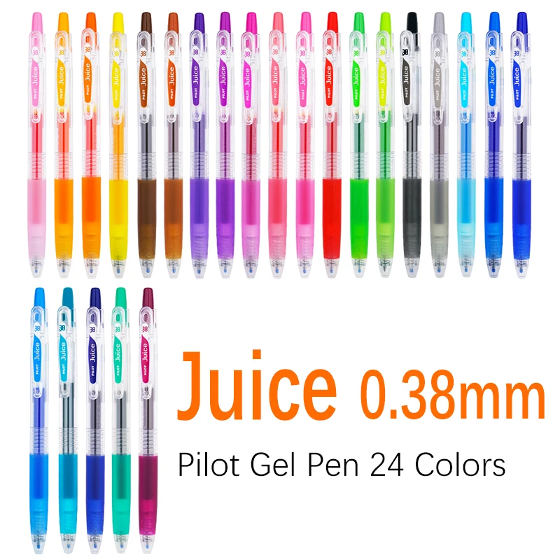 24pcs PILOT Juice Gel Pen 0.38mm Kawaii Candy 24 Colors For Writing Drawing Cute Girl Gift Scrapbook DIY Supplies LJU-10UF