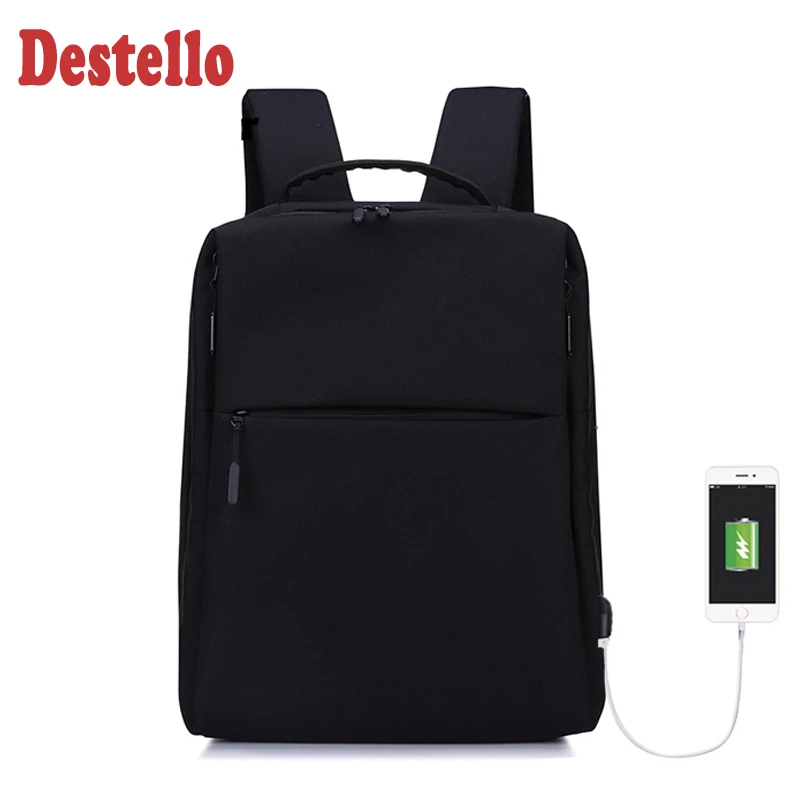 

Fashion men laptop backpack larger capacity travel bag with key chain holdr male usb charging computer backpacks waterproof bag