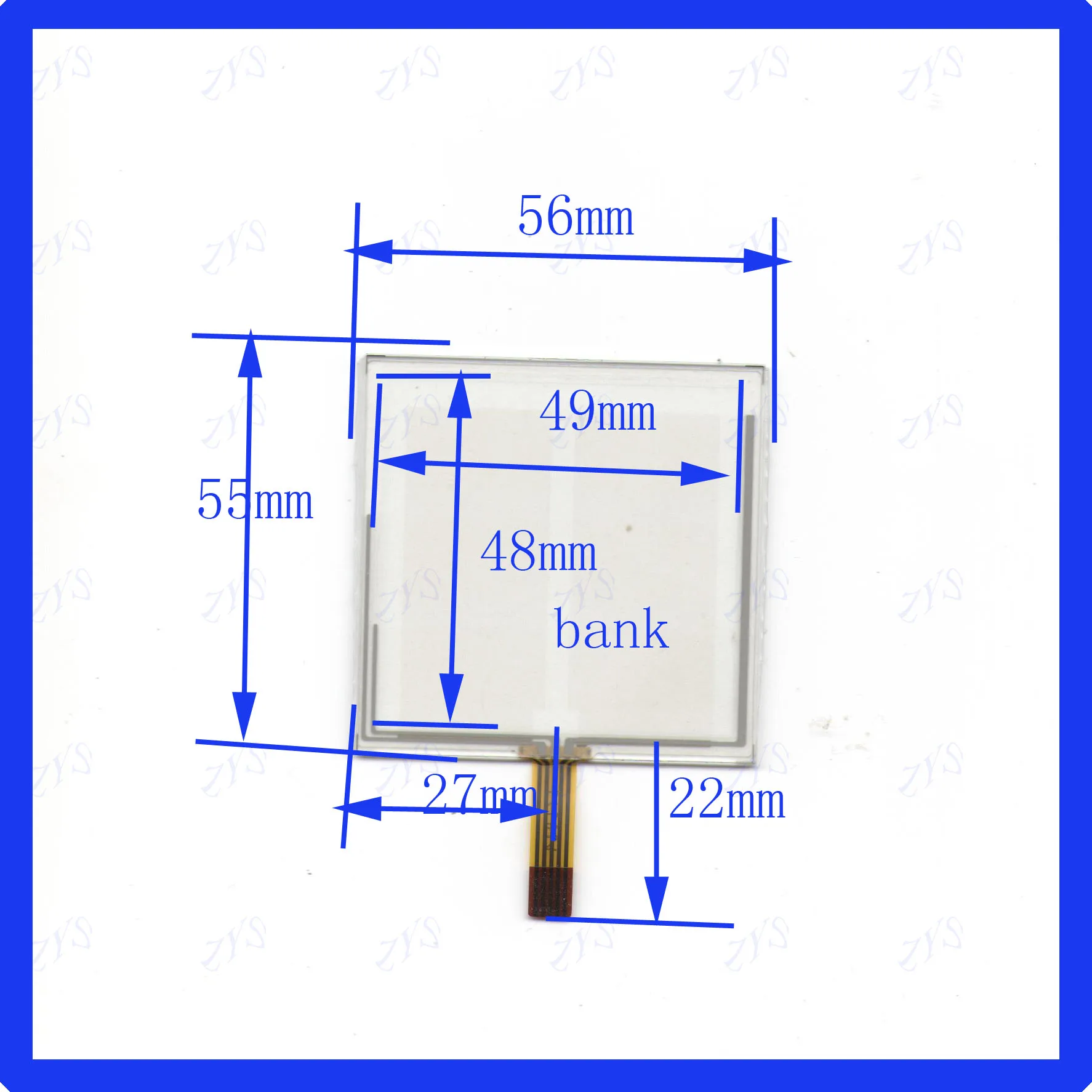 

ZhiYuSun KDT-2884 56*55mm 5lines navigation resistive touch screen 171014 display on the outside flat screen 56*55