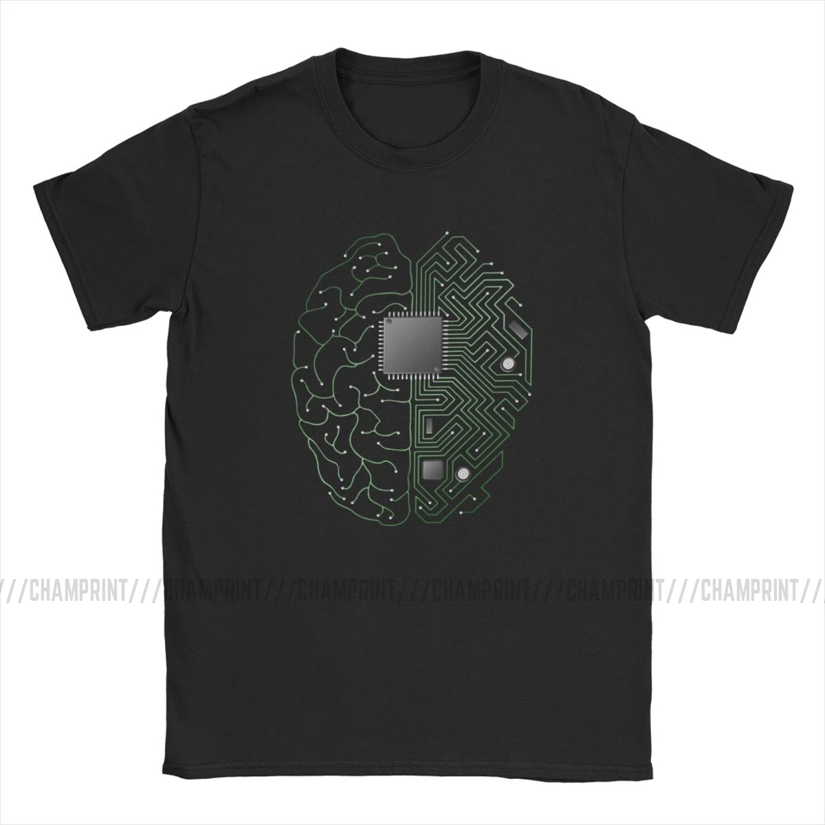 Men T-Shirts The Brain Electronic Circuit Board Novelty Tees Computer Chip Engineers Developer Geek T Shirts Original Clothing