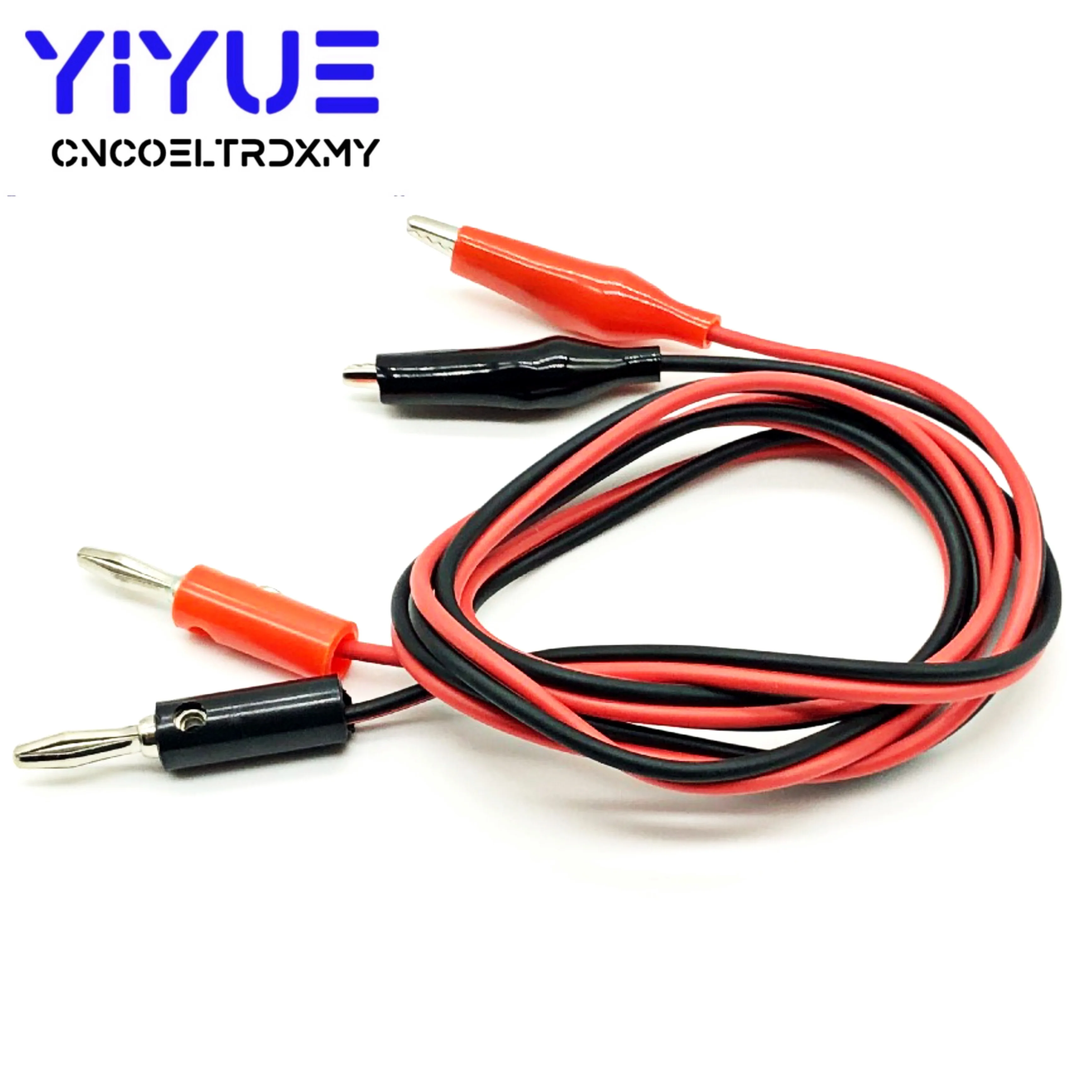 1 Pair Alligator Test Lead Clip To AV Banana Plug Connector TO Dual Tester Alligator Clip Probe Cable 1M Red+Black