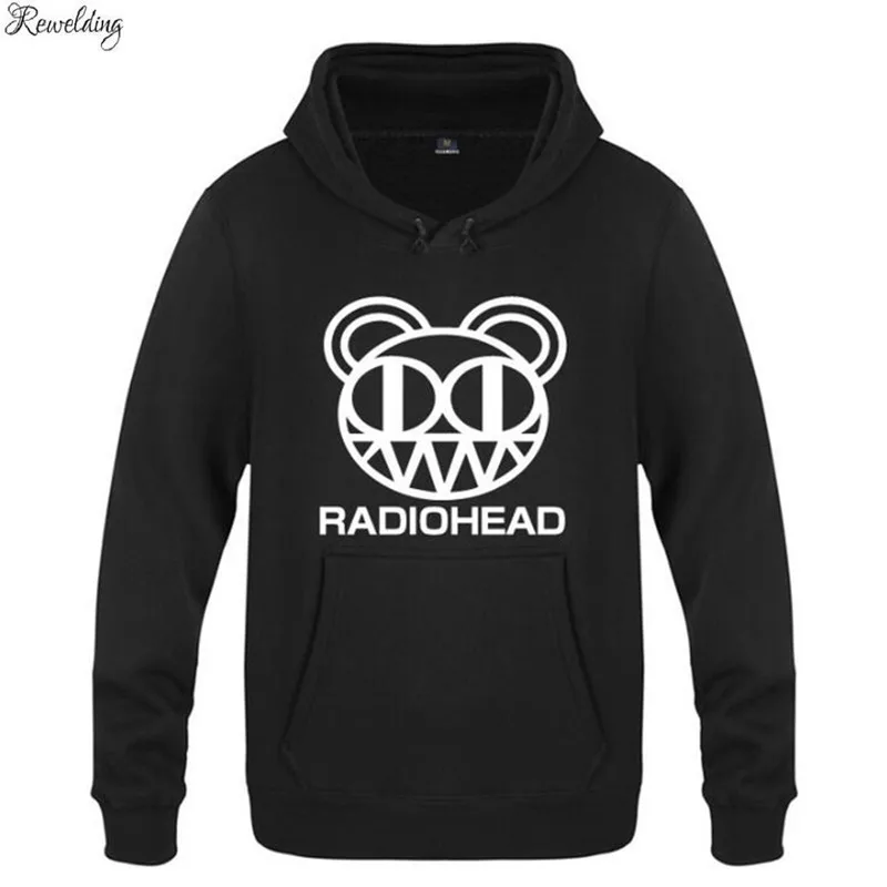 Hoodies Men Radiohead Print Hoodie Men Cotton Fleece Teenages Radiohead Logo Sweatershirt Pullover Hoody With Hood For Men Women