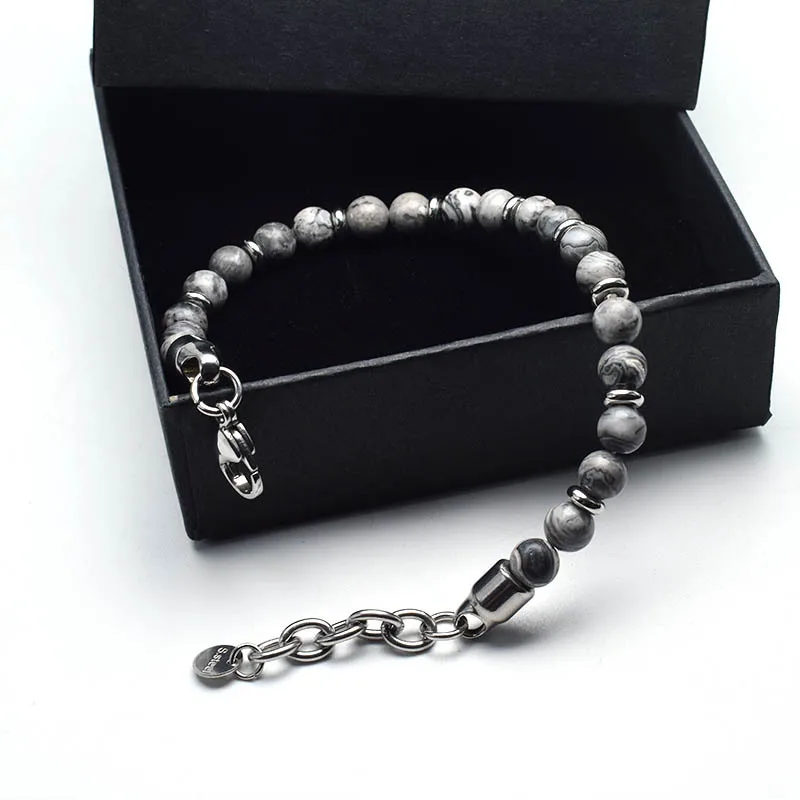 New Natural Stone Bracelets Male Minimalist Map Lava Tiger eye Brazalete For Hombre Buddha Braslet 8mm Hematite Strand Bracelet