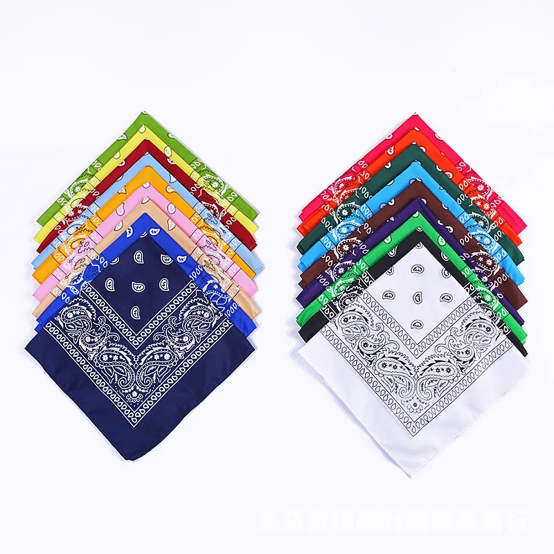 18 Colors Hijab Scarf Women Men Bandana Square Scarf Female Bandana Sports Head Scarf Fashion Headwear Paisley Hair Tie Band