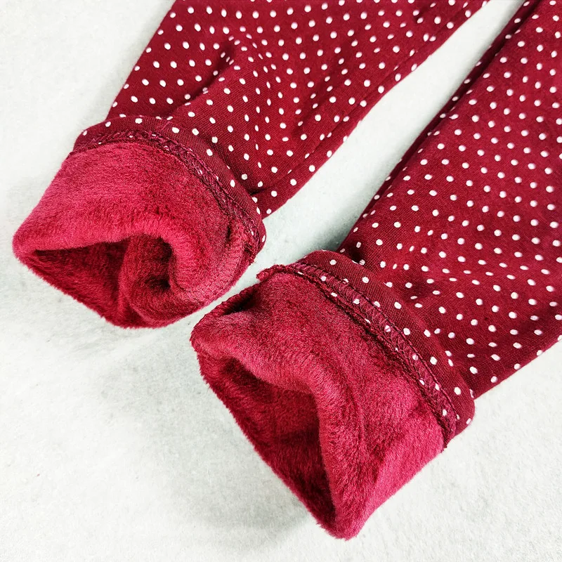 الحلو طماق الفتيات نقطة المخملية السراويل الخريف الشتاء الاطفال القطن تمتد السراويل الدافئة طفل الفتيات مرونة الخصر بنطال ملاصق للجسم