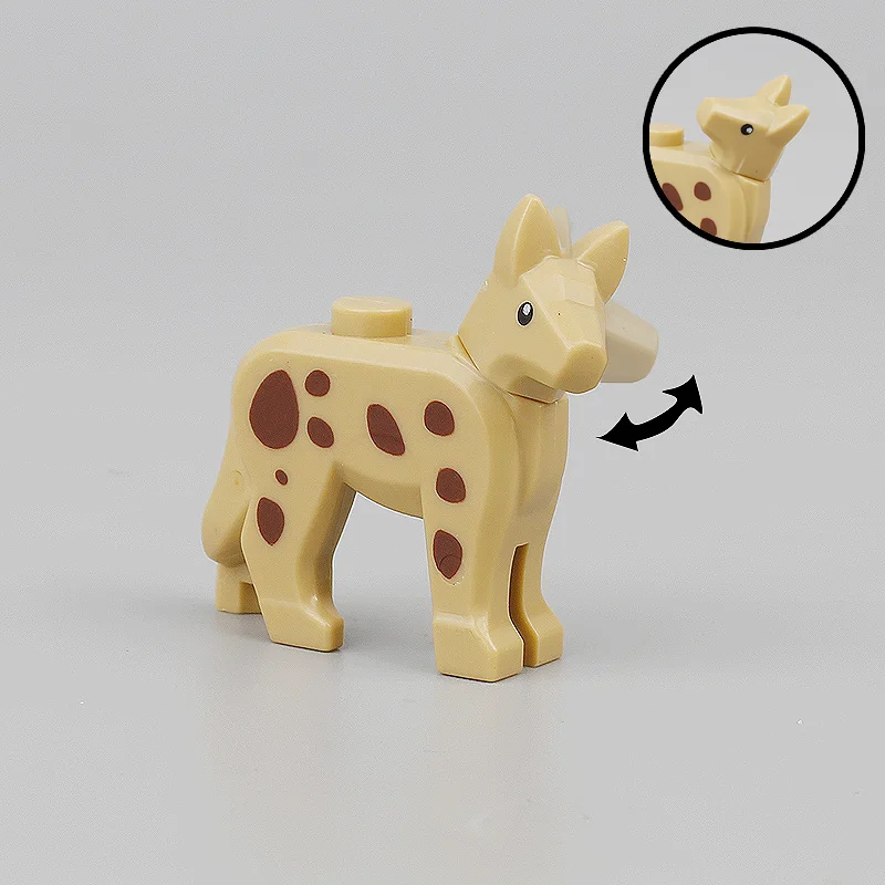 MOC Dog Building Blocks City Accessories Animal Pets Pointers Neck Turn Model Bricks Part Toy for Children Educational Gift C174