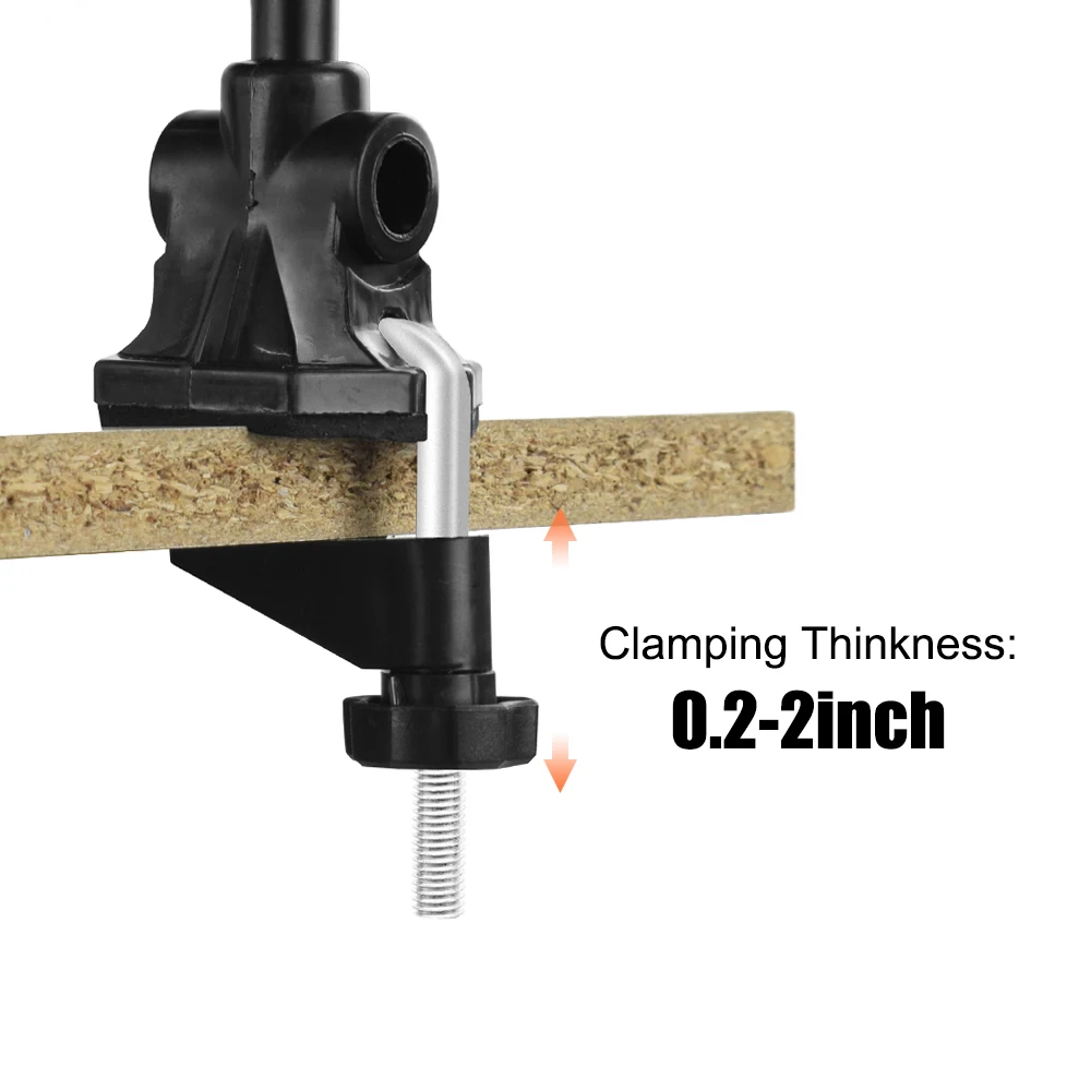 LED Magnifier Reading Lamp 3-color Dimmable 5 Times Magnifying Glass USB Plug Design Fixed Clip Telescopic Arm Can Rotate Lamp