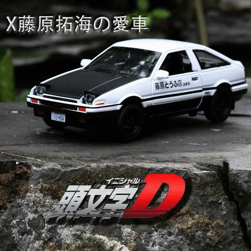 1:28 Initial D AE86 Alloy Metal Diecast Cars Model Inital Toy Car Vehicles RX7 Pull Back Light For Children Boy Toys gift