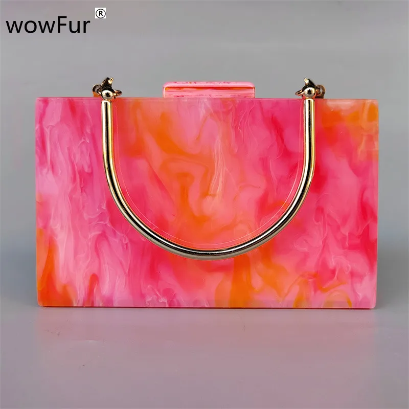 

Fashion Accessory Women Bag Acrylic Pearl Orange Handbag Woman Wedding Evening Bag Trendy Party Clutch Purse Girl Travel Wallet