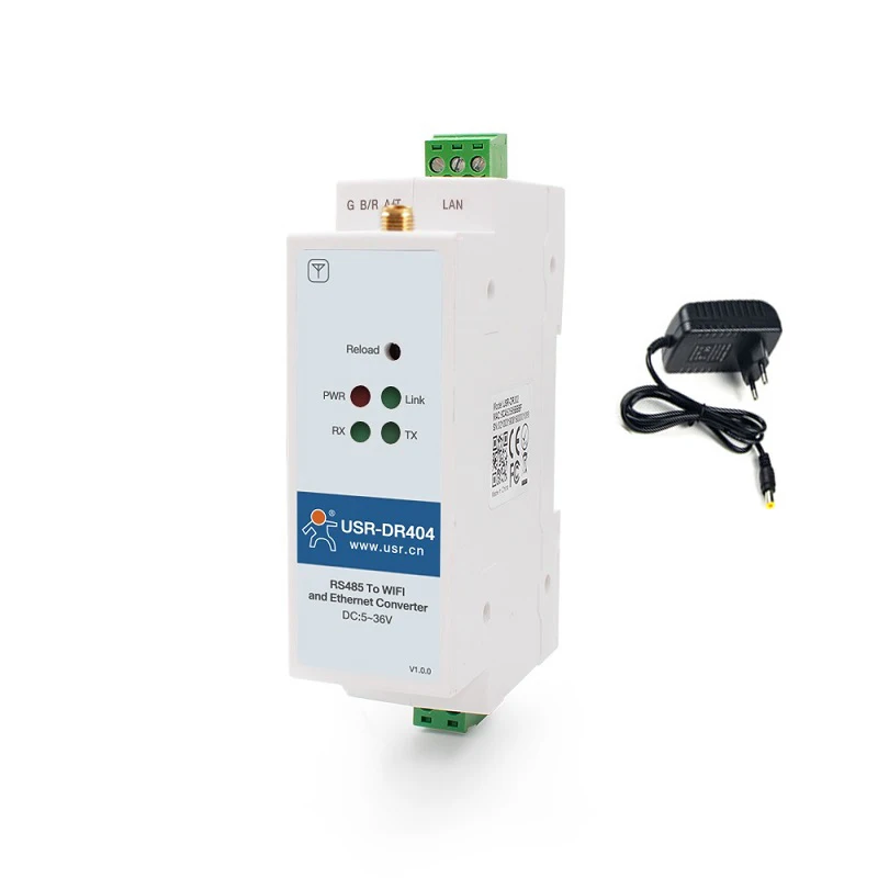 Rail-type Din-rail wifi serial server wireless rs485 to Ethernet industrial serial module USR-DR404