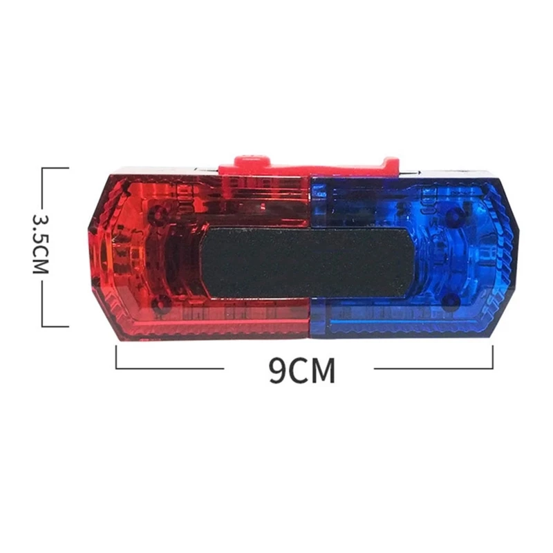 Traffic Warning Light LED Stainless Steel Clip Red Blue Flash Light Rechargeable Night Road Outdoor Dark Area Warning Lamp