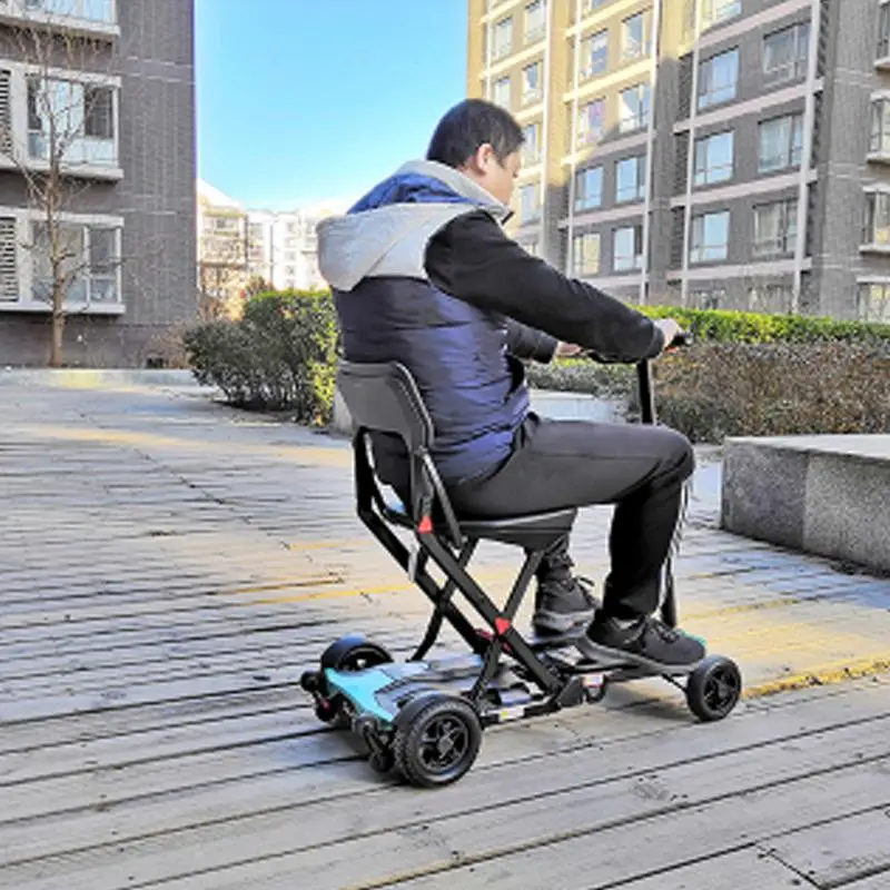 Portable Electric Scooter Four Wheels Electric Scooters One-Click Automatic Folding Electric Bike For Elderly/Disabled