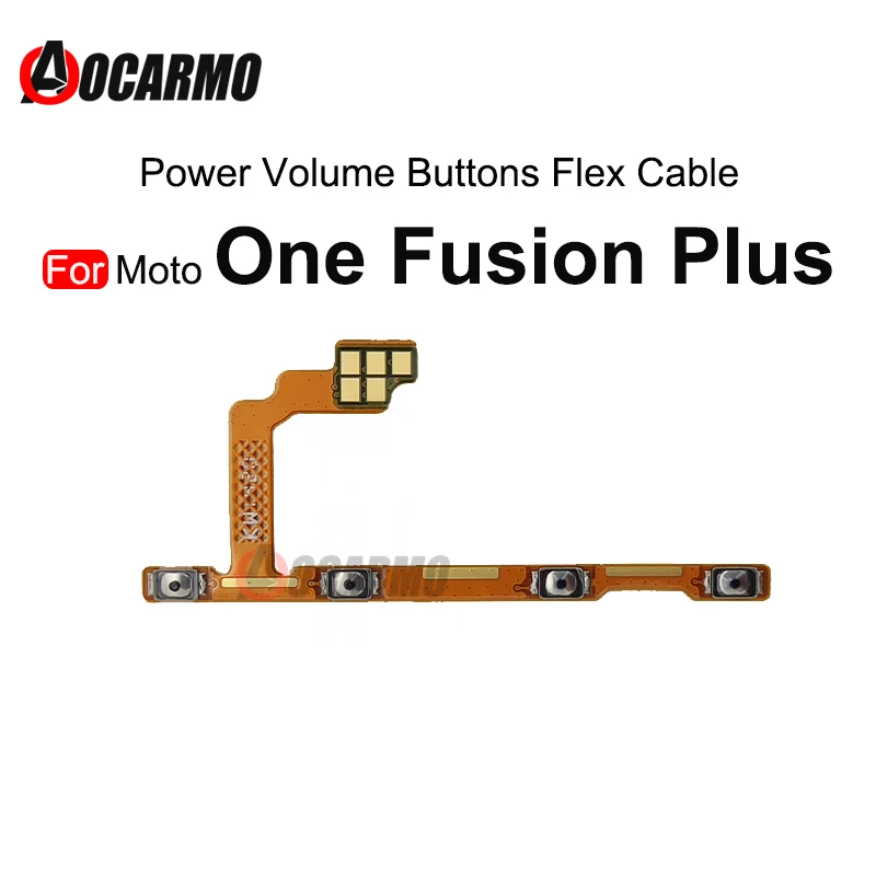 Aocarmo For Motorola Moto One Fusion Plus Power On/Off Volume Up/Down Buttons Flex Cable Repair Parts