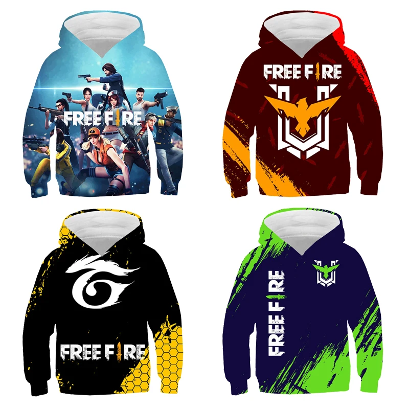 Hot Game Free Fire Garena Roupa Angelical 3D Hoodies Tops Harajuku Sweatshirt  Children Oversized Pullover Kids Cool Coat Jacket