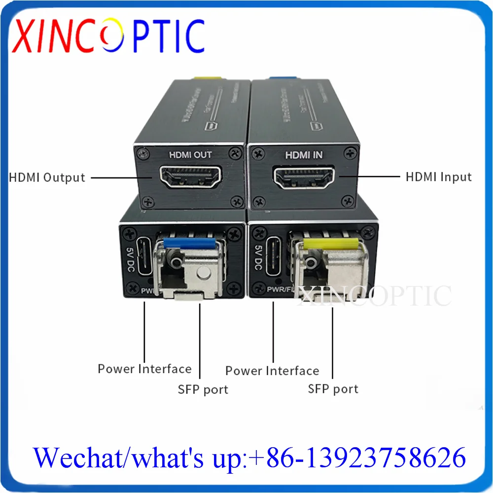 Micro Mini 4K HDMI Fiber Optic Extender,1Ch Signal 2K Fibre Video Transceiver,SM Dual ,80km,LC with USB Power Input