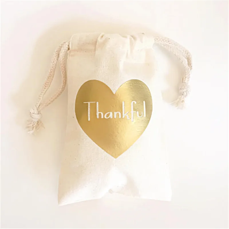 

50pcs Custom Wedding Favor Bags Thankful Heart Favor Bag Jewelry Storage Bag Personalized Bridesmaid/Brise's Mmther Good Gift