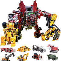 AOYI Cool 8 IN 1 Oversize Devastator Toys Boy Anime Hook Action Figures Robot Car Engineering  Vehicle Model Kids