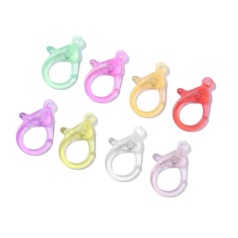 20pcs 35mm Transparent Jelly Color Plastic Lobster Clasp Hooks Necklace Bracelet Chain Jewelry Making Supplies Diy Finding Hooks