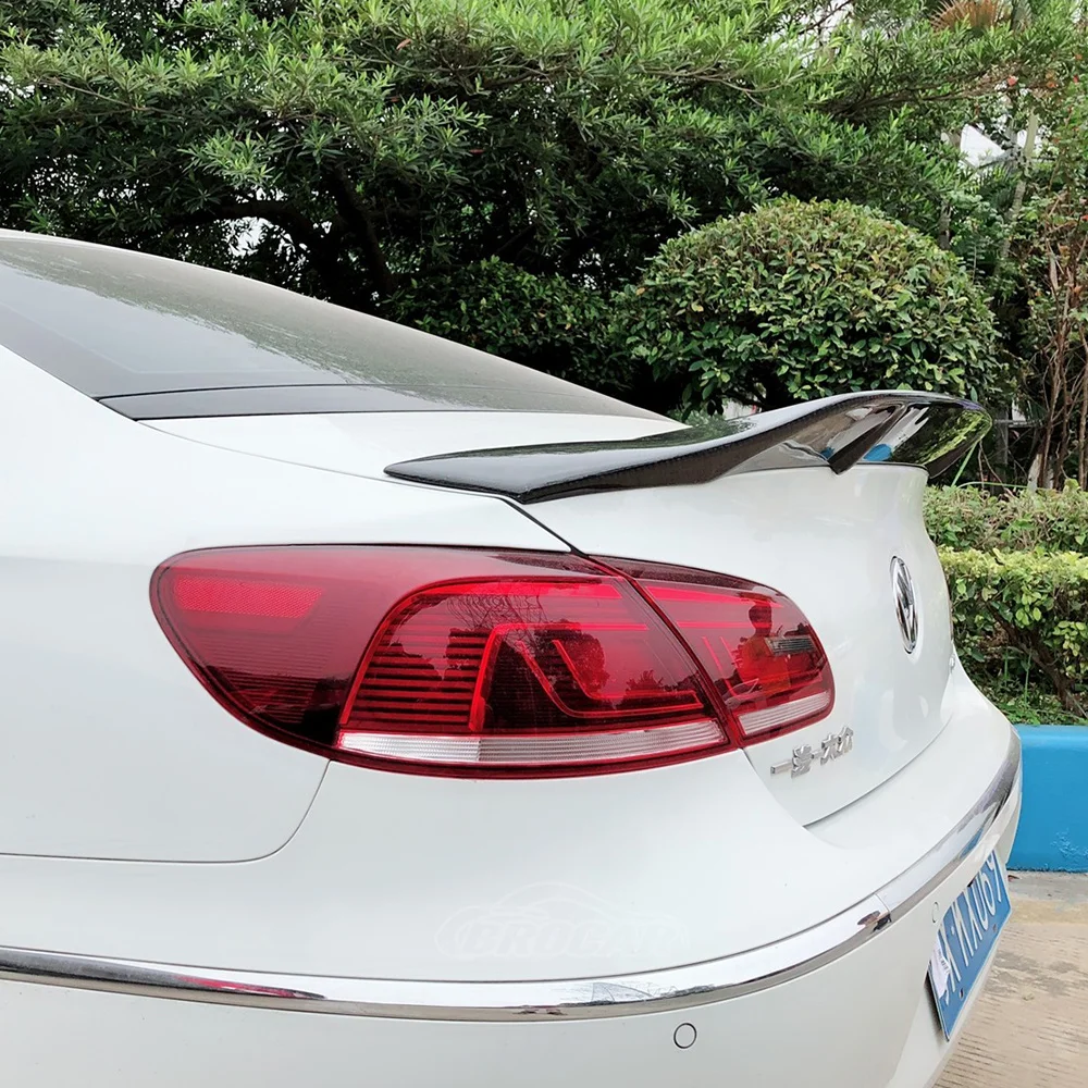 R Style For Volkswagen Passat CC 2009-2018 Carbon Fiber Spoiler Car Styling High Quality Unpainted Color Rear Spoiler Trunk Lip