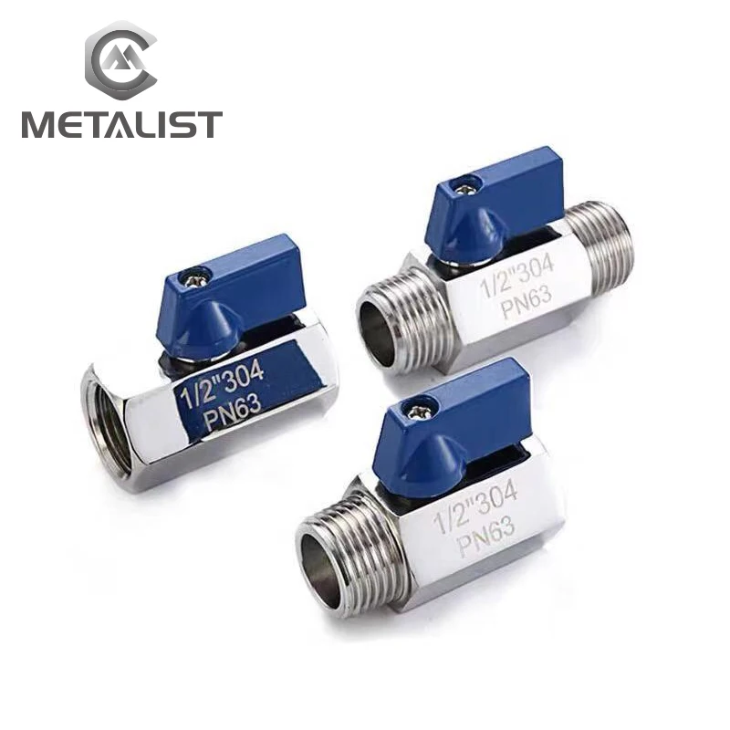 

METALIST High Quality DN10-DN25 Mini Ball Valve SS304 NPT/BSPT Thread Female&Female / Female&Male / Male&Male