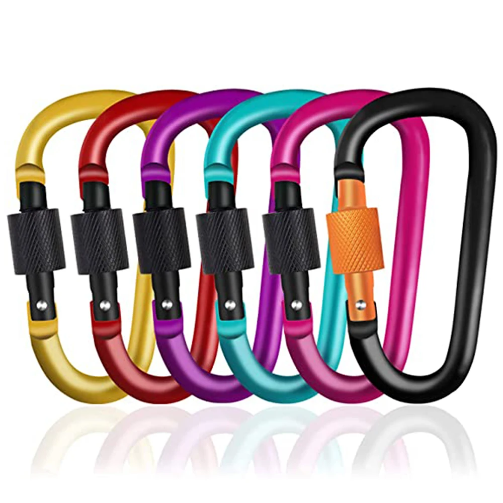 Aluminum Alloy Carabiner D-Ring Locking Excellent for Securing Pets-Outdoor,Camping,Hiking,Hammock,Dog Leash Harness-Keychains