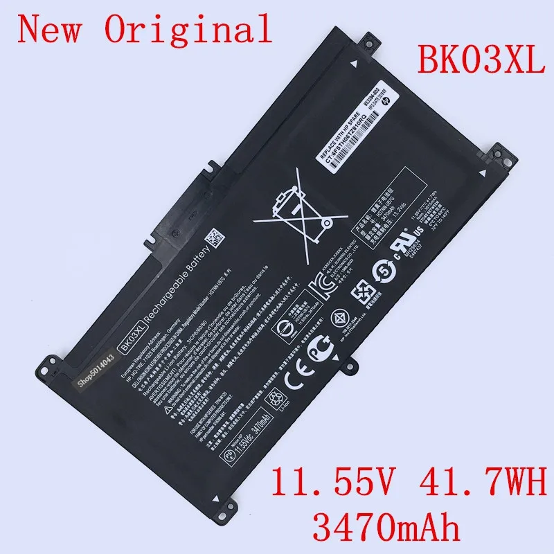 New Original BK03XL Laptop Li-ion Battery for HP Pavilion X360 14-BA102TU 14M TPN-W125 HSTNN-LB7S 11.55V 41.7WH 3470mAh