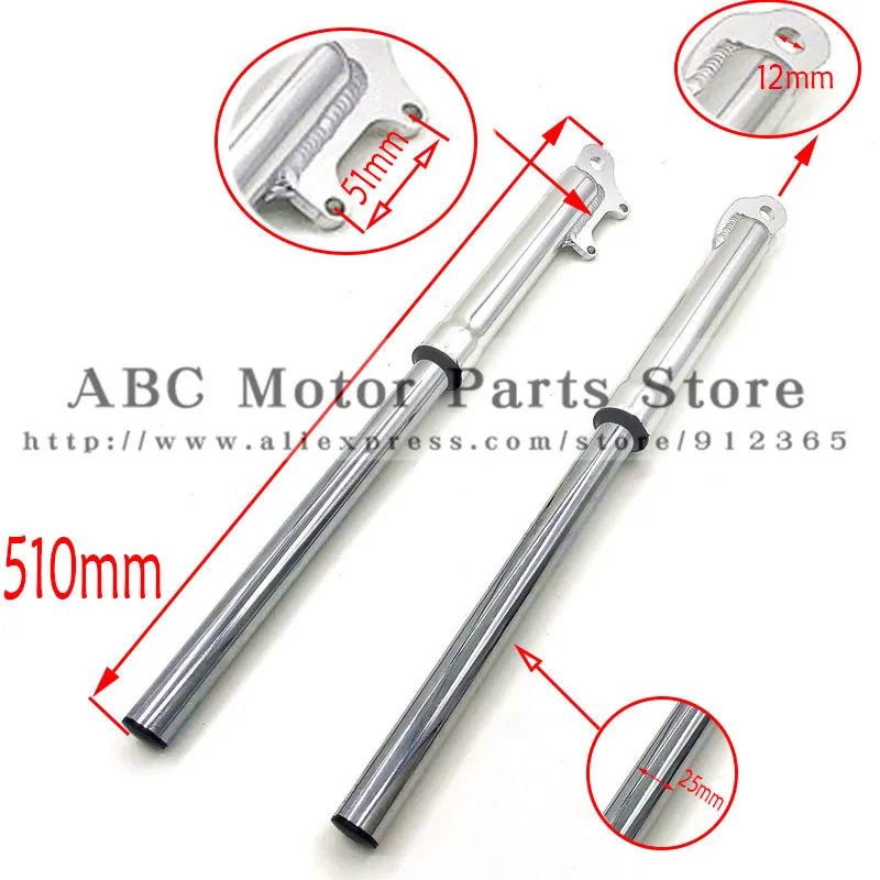 510mm Front fork shock absorption 25Mm for Mini Dirt pit bike Small cross motor 2 stoke Engine off-road motorcycle