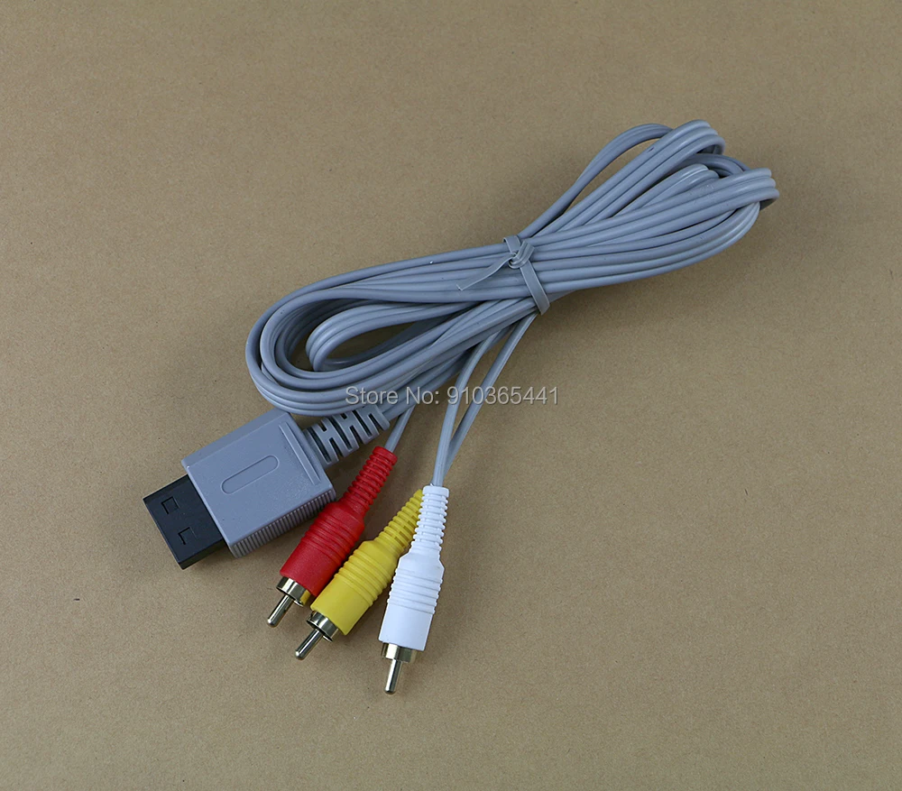 1pc/lot 3 RCA Cable for Nintend Wii controller Audio Video AV line Composite 480p Gold-plated 3RCA for wii Console Cable cord