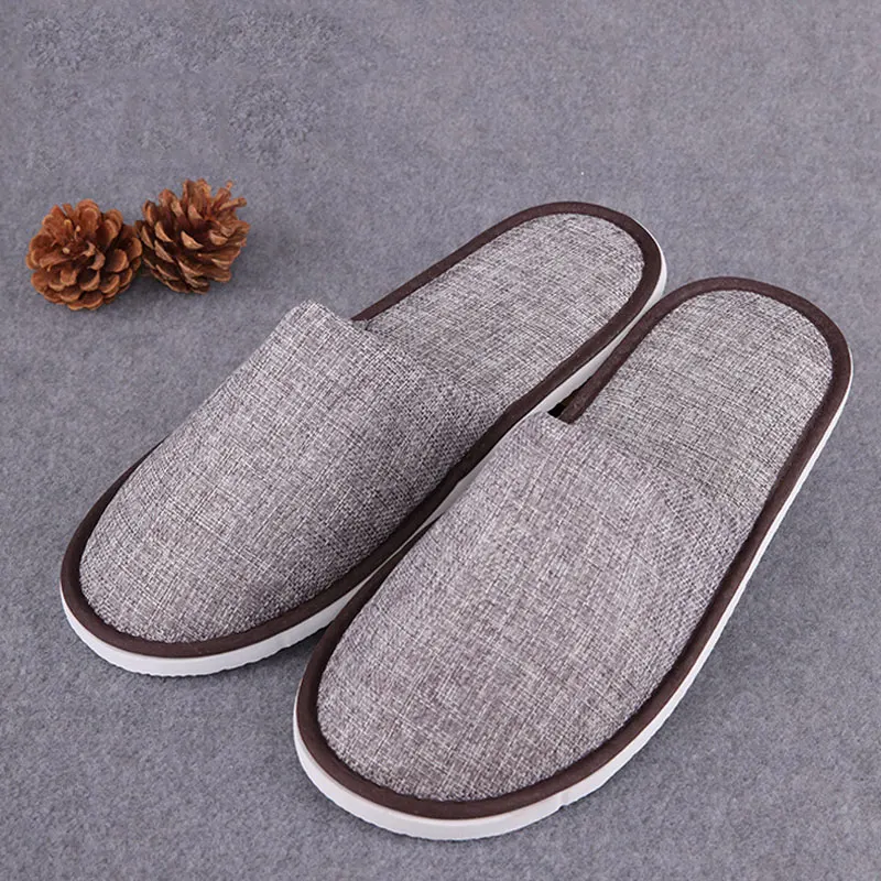 Nieuwe Casual Unisex Indoor Home Slippers Katoen Linnen Zachte Slippers Herfst Winter Flip Slops Vrouwen Mannen Linnen Slides Slippers