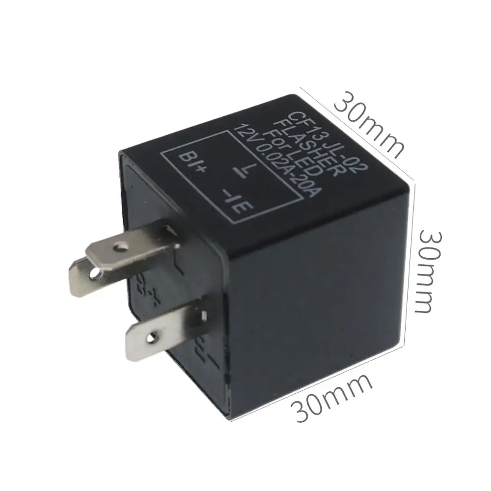 Eonstime 3pins Car Motorcycle Universal Adjustable LED Turn Signal Light Blinker Flasher Relay 12V 0.02A-20A