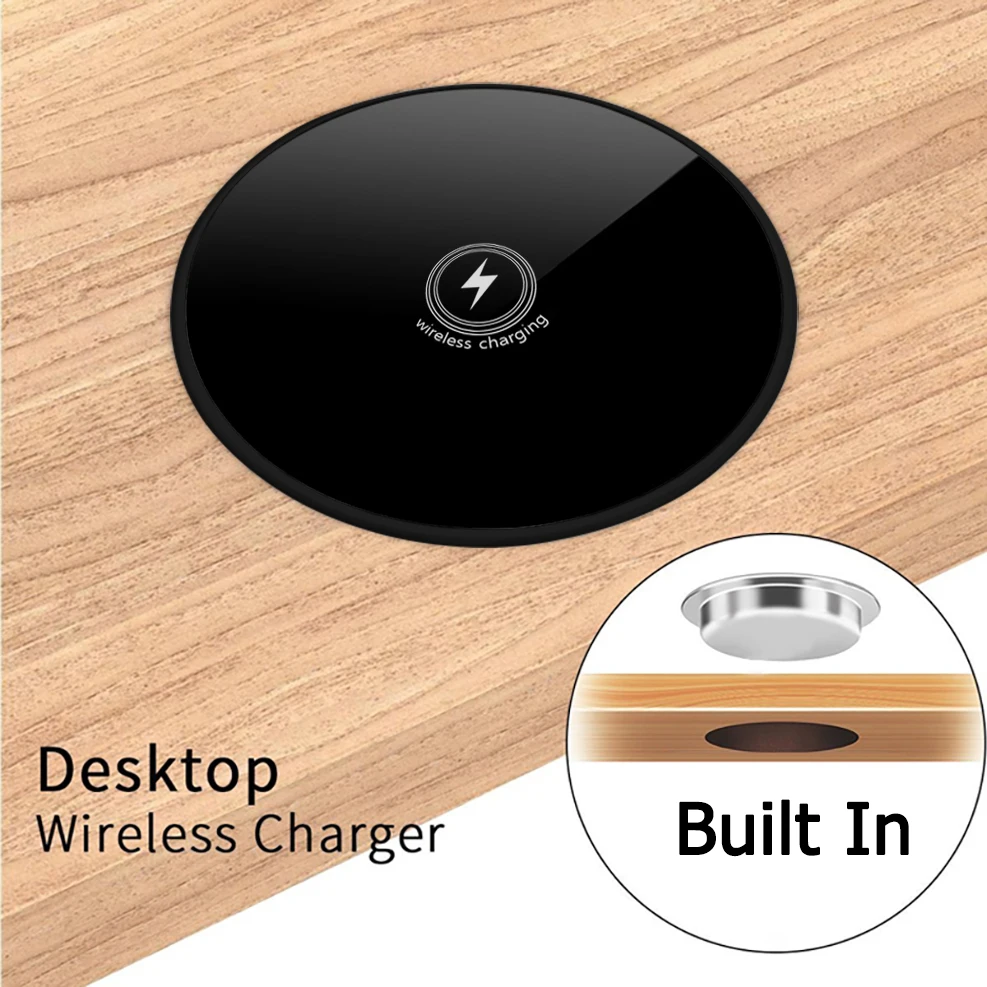 Built in Desktop Wireless Charger Table Furniture Embedded Qi Fast Wireless Charging Pad For iPhone 12 Pro Max 11 Samsung Xiaomi