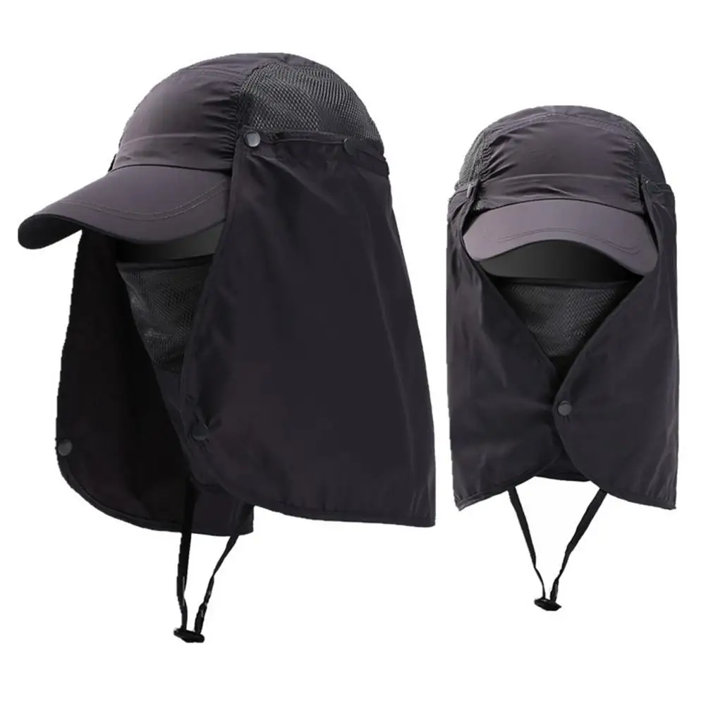 Unisex Waterproof UV Breathable Baseball Hat Cap with Face Neck Flap